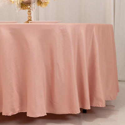 Lamour Satin 108’’ Round Tablecloth Dusty Rose - Durable & Silk-Like Table Cover - Tablecloths