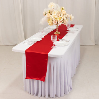 Lamour Satin 12’’x108’’ Table Runner Red - Smooth & Lustrous Finish - Runners