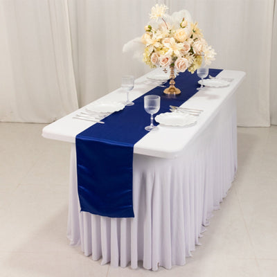 Lamour Satin 12’’x108’’ Table Runner Royal Blue - Smooth & Lustrous Finish - Runners