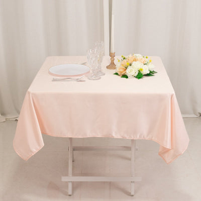 Lamour Satin 54’’x54’’ Square Tablecloth Blush - Durable & Silk-Like Table Cover - Tablecloths