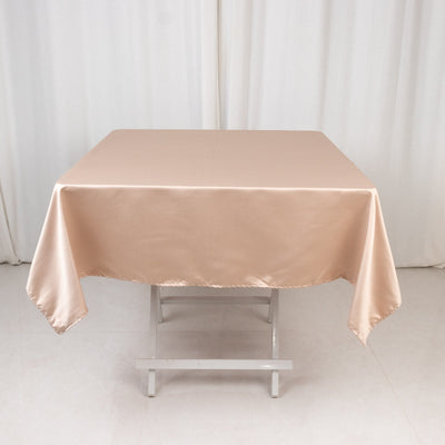 Lamour Satin 54’’x54’’ Square Tablecloth Nude - Durable & Silk-Like Table Cover - Tablecloths