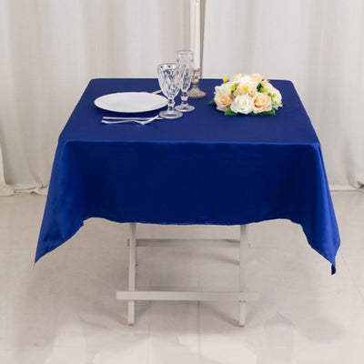 Lamour Satin 54’’x54’’ Square Tablecloth Royal Blue - Durable & Silk-Like Table Cover - Tablecloths