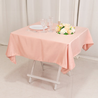 Lamour Satin 54’’x54’’ Table Overlay Square Tablecloth Dusty Rose - Durable & Silk-Like Table Cover - Overlays