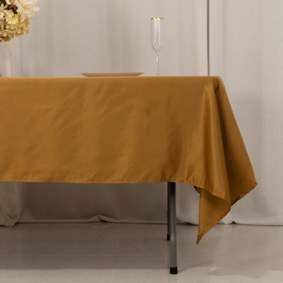 Lamour Satin 60’’x102’’ Rectangle Tablecloth Gold - Durable & Silky Soft Feel Table Cover for Weddings & Banquets
