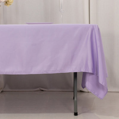 Lamour Satin 60’’x102’’ Rectangle Tablecloth Lavender Lilac - Durable & Silky Soft Feel Table Cover - Tablecloths