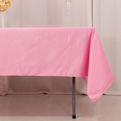 Lamour Satin 60’’x102’’ Rectangle Tablecloth Pink - Durable & Silky Soft Feel Table Cover - Tablecloths