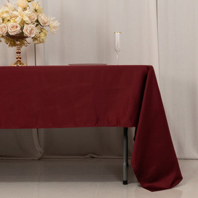 Lamour Satin 60’’x126’’ Rectangle Tablecloth Burgundy - Soft & Silk-Like Table Cover - Tablecloths