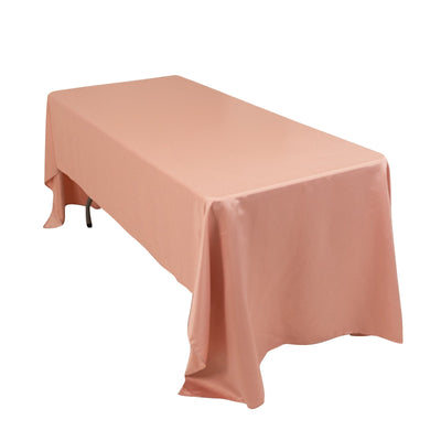 Lamour Satin 60’’x126’’ Rectangle Tablecloth Dusty Rose - Soft & Silk-Like Table Cover - Tablecloths