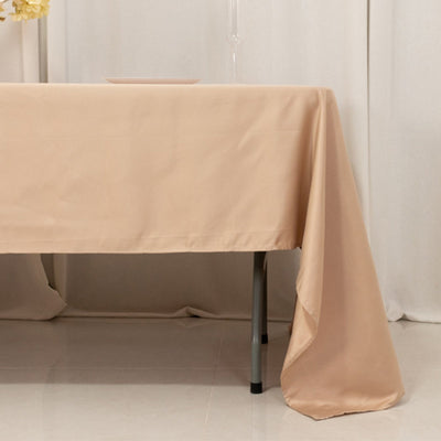 Lamour Satin 60’’x126’’ Rectangle Tablecloth Nude - Soft & Silk-Like Table Cover - Tablecloths
