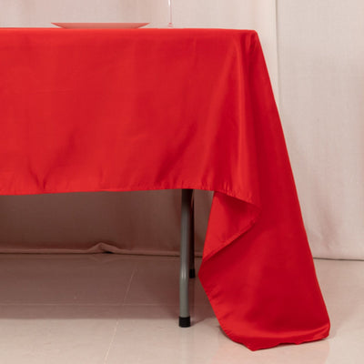 Lamour Satin 60’’x126’’ Rectangle Tablecloth Red - Soft & Silk-Like Table Cover - Tablecloths