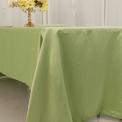 Lamour Satin 60’’x126’’ Rectangle Tablecloth Sage Green - Soft & Silk-Like Table Cover - Tablecloths