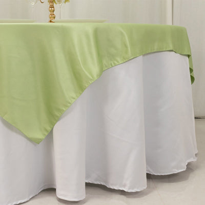 Lamour Satin 72’’x72’’ Table Overlay Square Tablecloth Sage Green - Smooth Finish Table Topper - Overlays