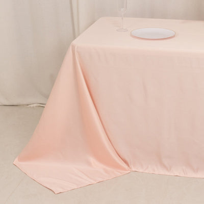 Lamour Satin 90’’x132’’ Rectangle Tablecloth Blush - Soft & Silk-Like Seamless Table Cover - Tablecloths