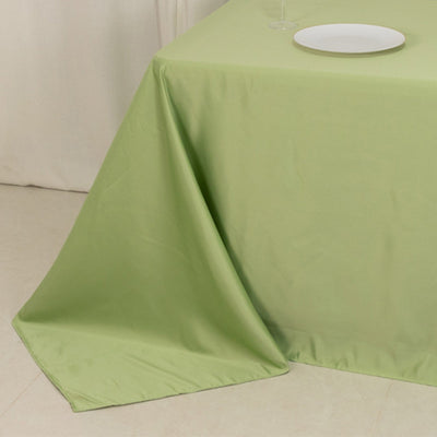 Lamour Satin 90’’x132’’ Rectangle Tablecloth Sage Green - Soft & Silk-Like Seamless Table Cover - Tablecloths