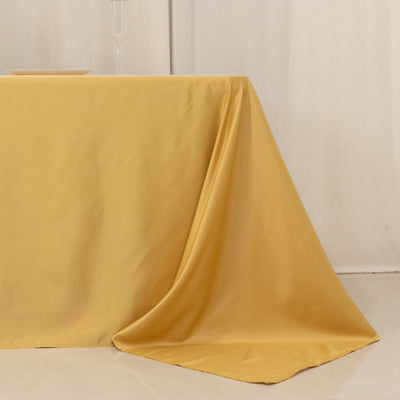 Lamour Satin 90’’x156’’ Rectangle Tablecloth Champagne - Luxurious Soft Seamless Table Cover - Tablecloths