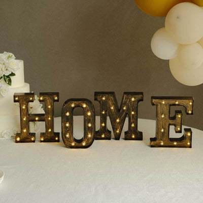 LED Marquee Letter ’H’ Industrial Style Antique Black - Light-Up Alphabet Sign for Weddings & Displays 9’’ - LED