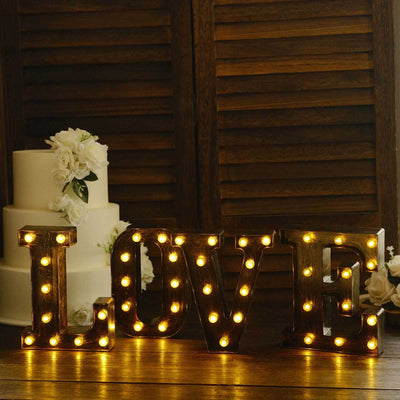LED Marquee Letter ’L’ Industrial Style Antique Black - Light-Up Alphabet Sign for Weddings & Displays 9’’ - LED