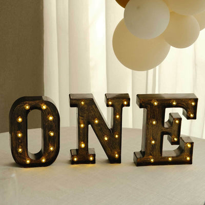LED Marquee Letter ’N’ Industrial Style Antique Black - Light-Up Alphabet Sign for Weddings & Displays 9’’ - LED