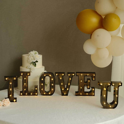 LED Marquee Letter ’U’ Industrial Style Antique Black - Light-Up Alphabet Sign for Weddings & Displays 9’’ - LED