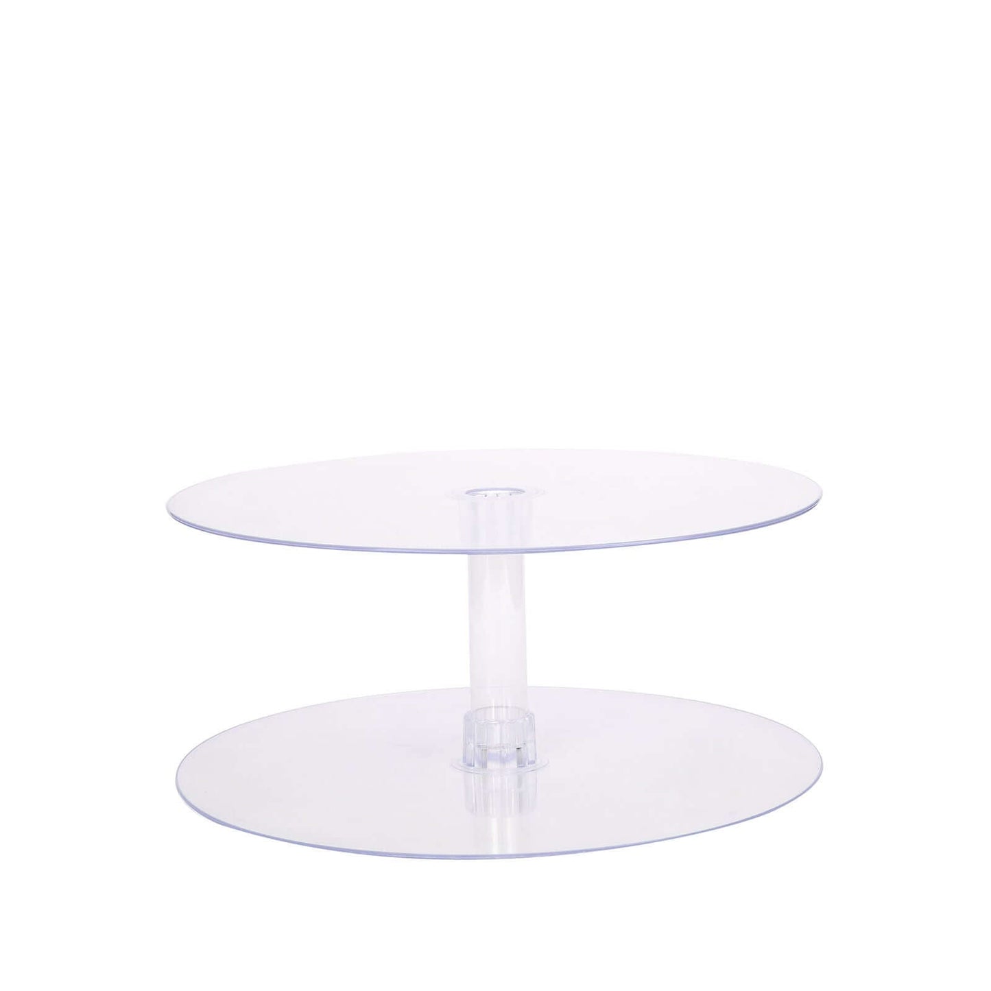 2-Tier Acrylic Round Cake Stand Set Clear - Chic Versatile Cupcake Holder Dessert Display Pedestal for Wedding Buffet & Catering Displays 18"