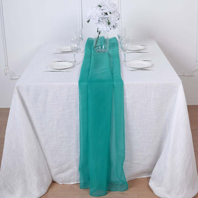 Chiffon 6ft Table Runner Turquoise - Flowy & Lightweight Table Decor