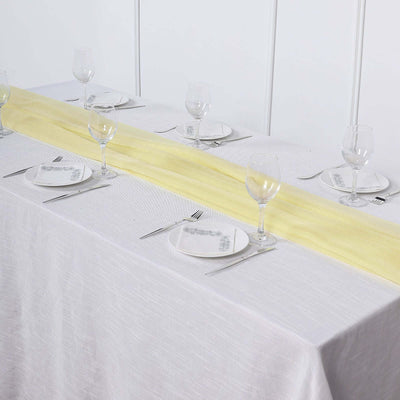 Chiffon 6ft Table Runner Yellow - Flowy & Lightweight Table Decor