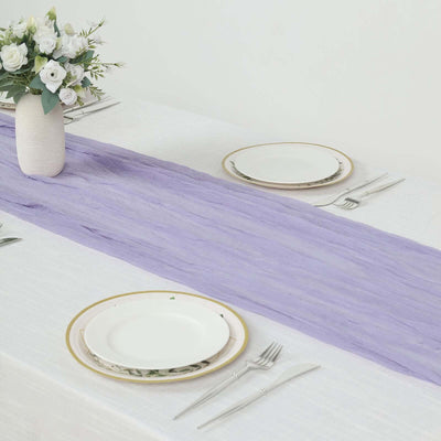 Gauze Cheesecloth 10ft Table Runner Lavender Lilac - Rustic Boho Style