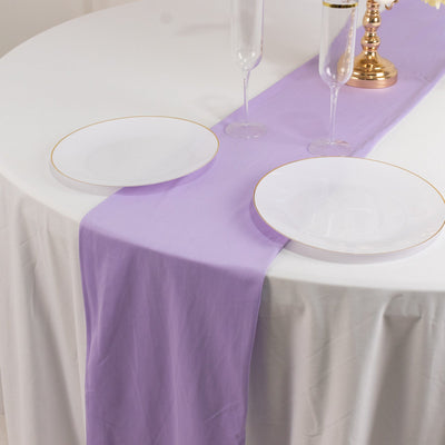 Scuba Polyester 12"x108" Table Runner Lavender Lilac - Wrinkle-Free Table Linen