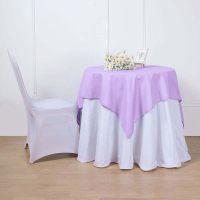 Polyester 54"x54" Table Overlay Square Tablecloth Lavender Lilac - Wrinkle-Resistant & Durable Table Cover