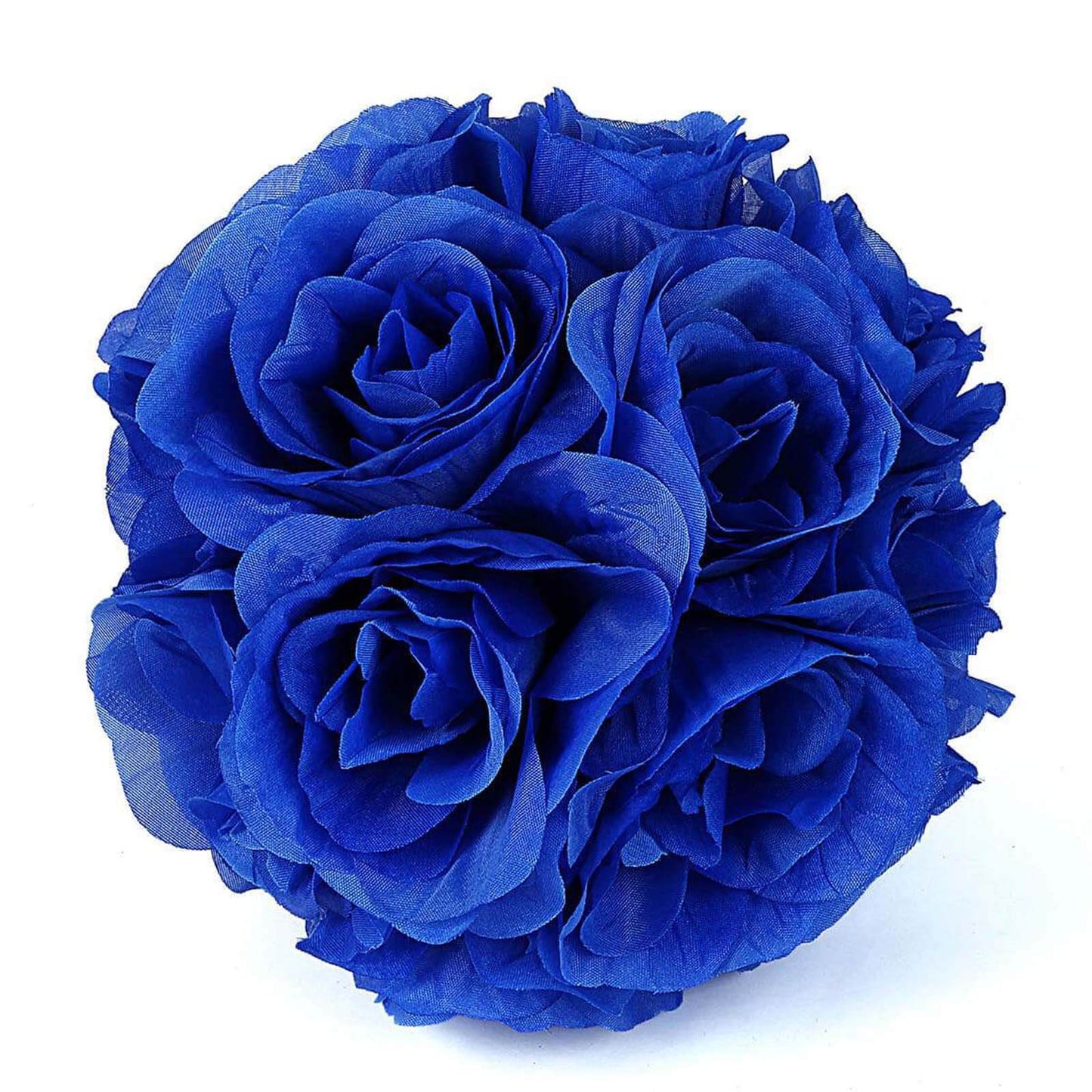 2 Pack 7" Royal Blue Artificial Silk Rose Kissing Ball, Faux Flower Ball