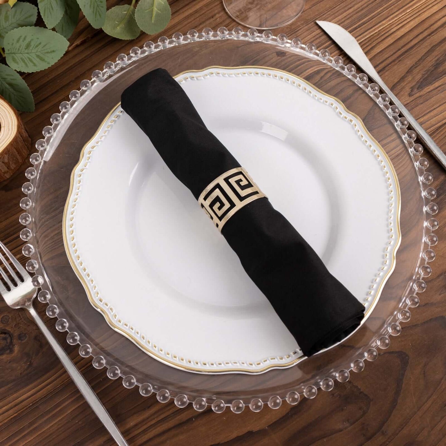 5 Pack Scuba 20"x20" Napkins Black - Durable & Reusable Dinner Napkins for a Polished Tablescape