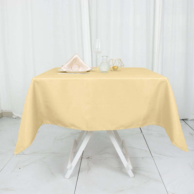 Premium Polyester 54"x54" Square Tablecloth Champagne - 220GSM Stain and Wrinkle-Resistant Table Cover