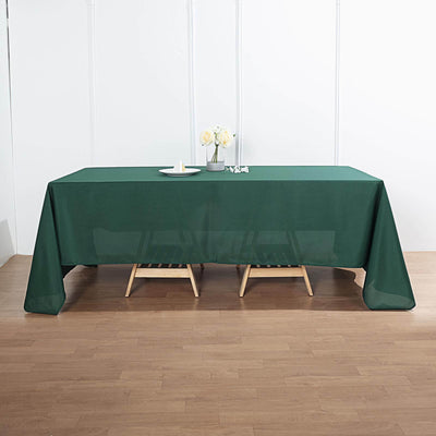 Polyester 72"x120" Rectangle Tablecloth Hunter Emerald Green - Durable and Stylish Table Cover