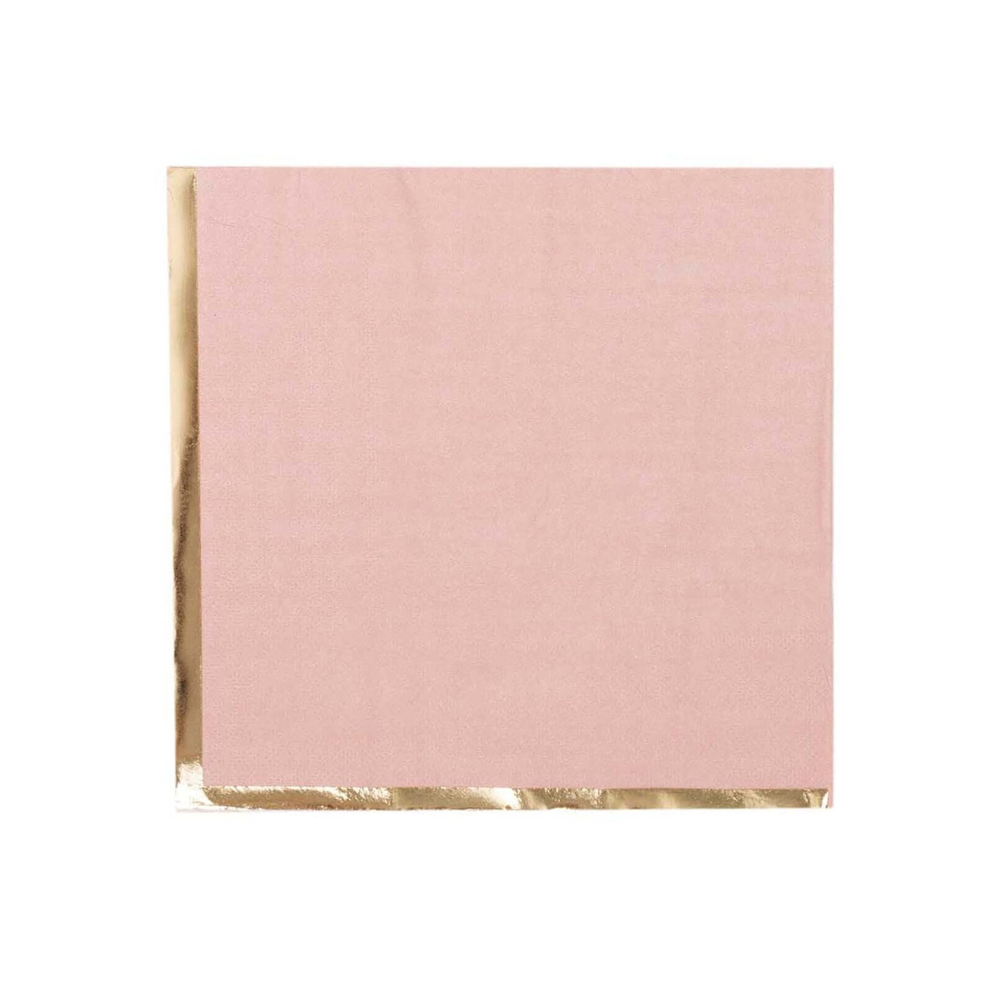 50-Pack Paper Beverage Napkins with Gold Foil Edge Dusty Rose - Disposable 2 Ply Cocktail Napkins for Events 6.5"x6.5"