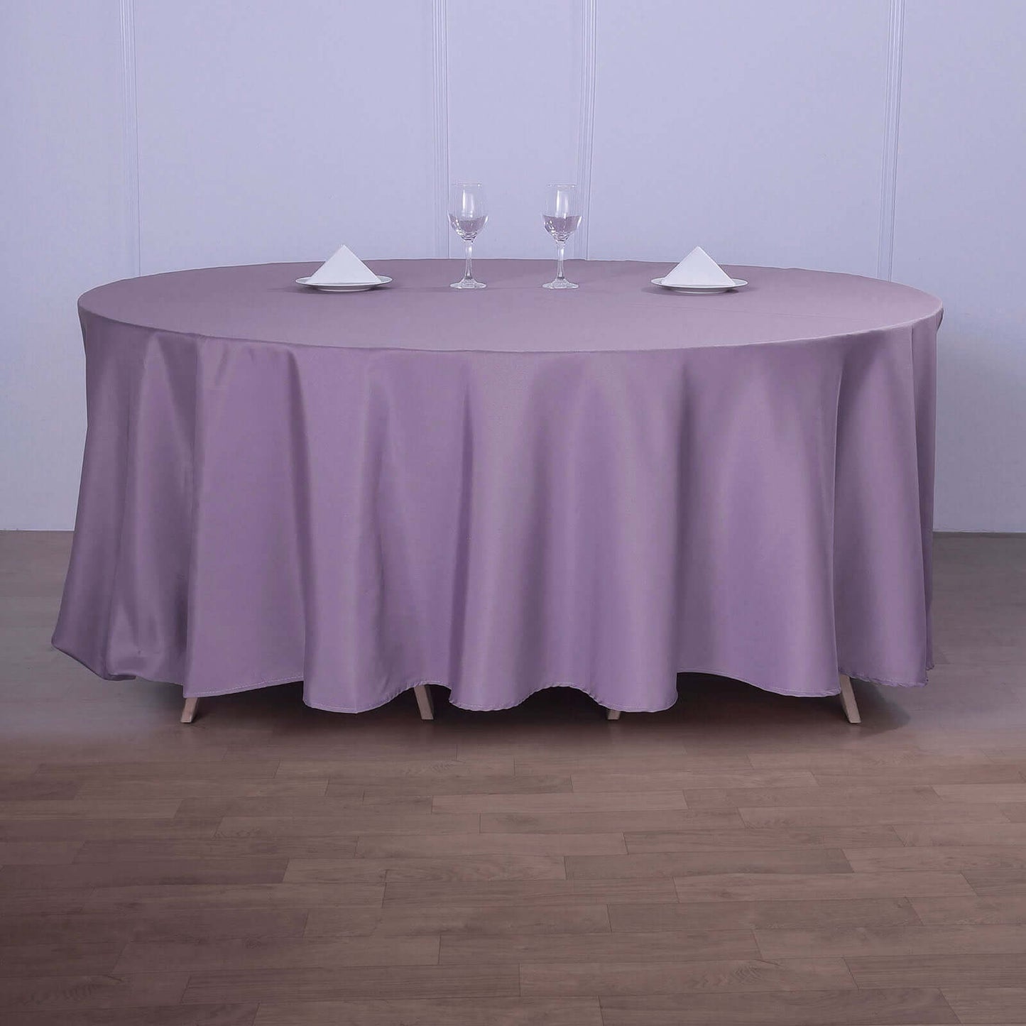 Polyester 120" Round Tablecloth Violet Amethyst - Seamless Wrinkle-Resistant Table Cover