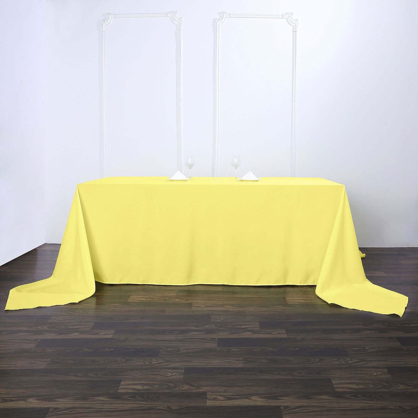 Polyester 90"x156" Rectangle Tablecloth Yellow - Seamless Wrinkle-Resistant Table Cover