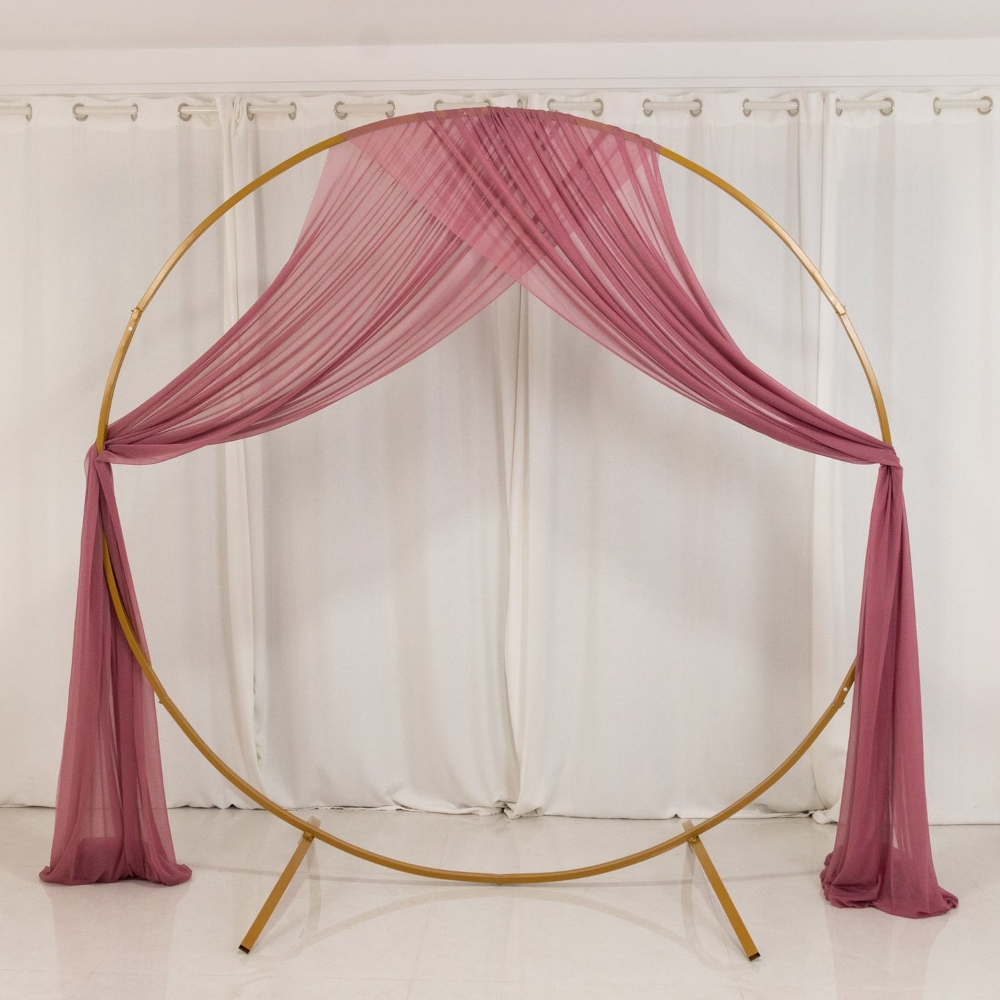 Mauve Cinnamon Rose Sheer Backdrop Drape – 5ftx32ft Wedding Arch & Ceiling Decor Panel, Wrinkle Free with Soft Shimmer