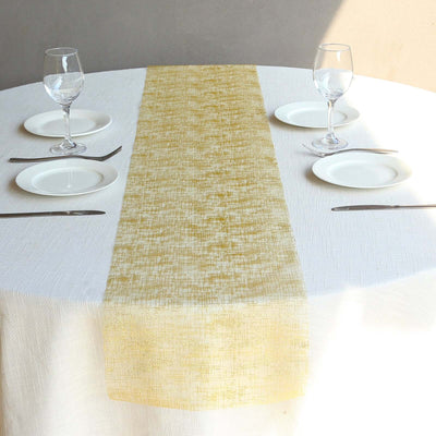 Mesh 11’’x108’’ Table Runner Metallic Gold - Glitter Design for Convenient Event Decoration - Runners