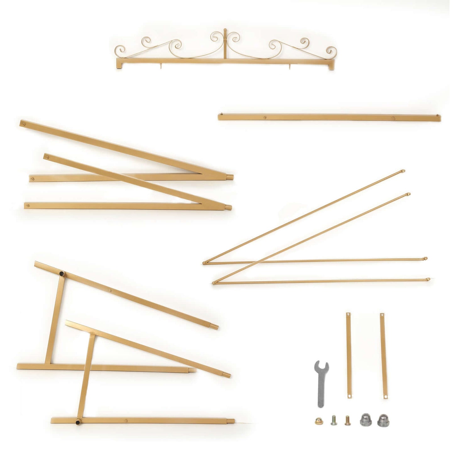 Metal Floor Swing Cake Stand Gold - Exquisite Hanging Dessert Display Serving Station for Upscale Parties & Weddings 6ft Tall