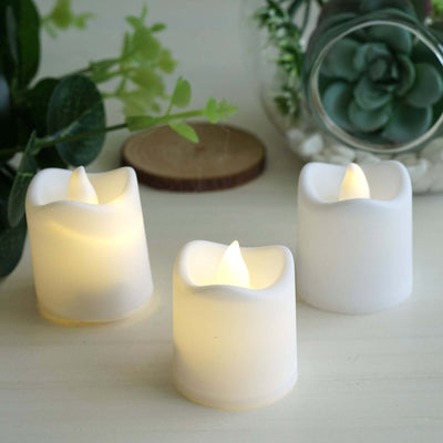 12-Pack LED Tealight Candles Mini Votive White Design - Battery Operated Flameless Lighting