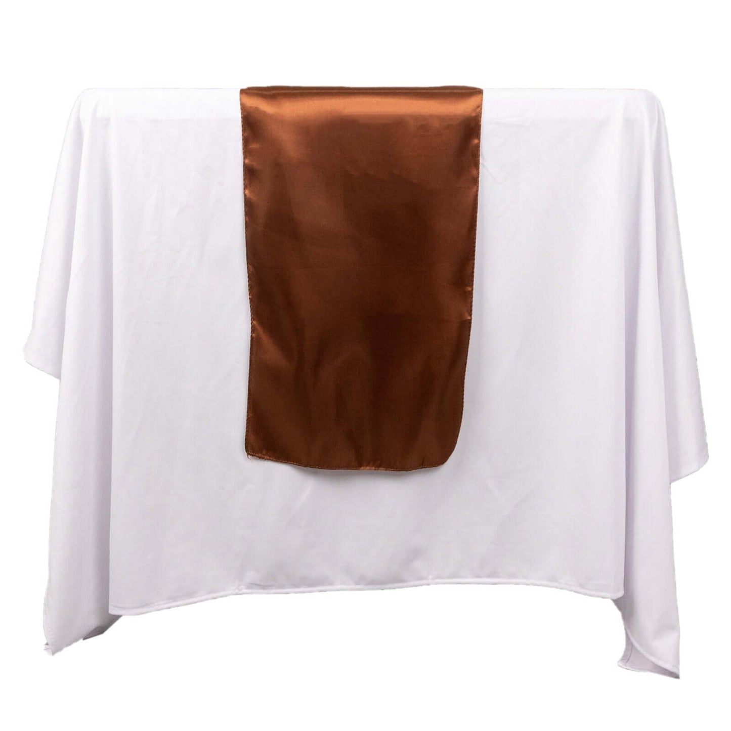 Satin 12"x108" Table Runner Cinnamon Brown - Stylish Table Linen