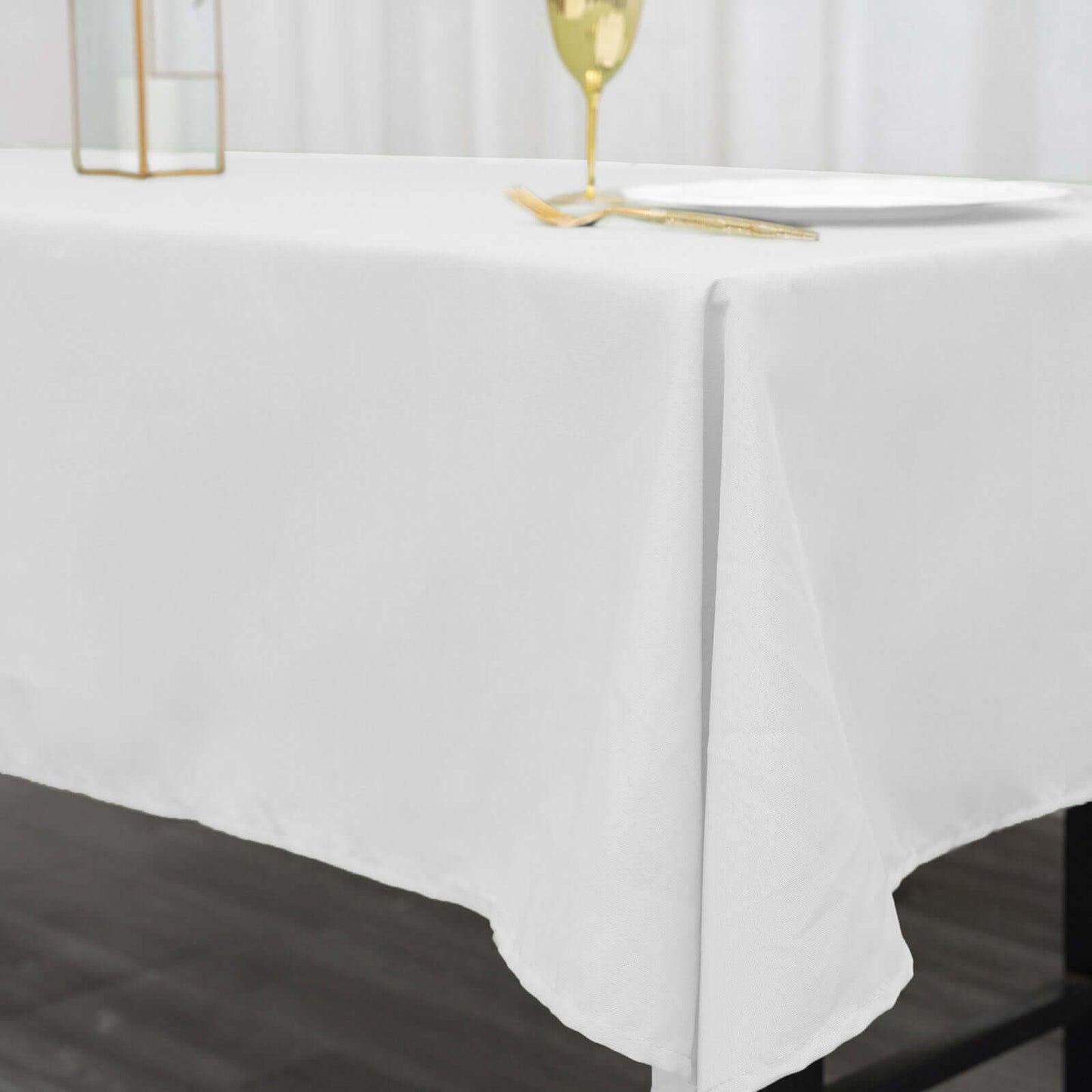 Polyester 60"x102" Rectangle Tablecloth White - Durable and Stylish Table Cover for Special Events