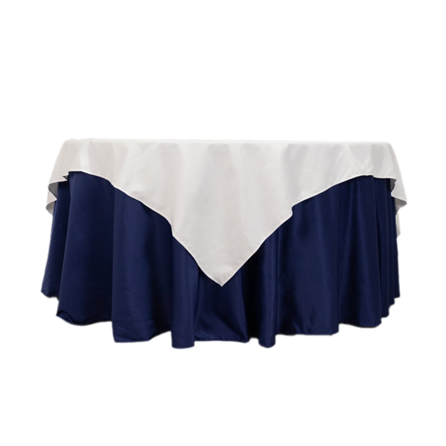 Cotton Blend 70"x70" Table Overlay Square Tablecloth White - Wrinkle-Resistant Fabric for Modern Table Decor