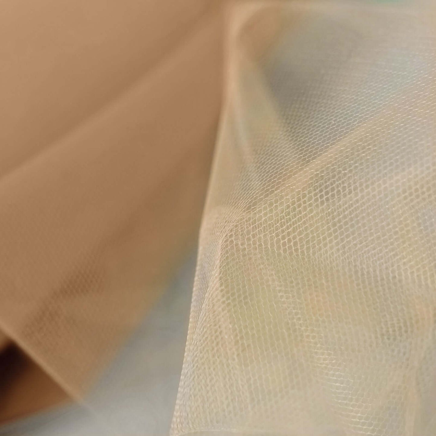 12"x100 Yards Natural Tulle Fabric Bolt, Sheer Fabric Spool Roll For Crafts