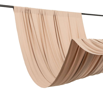 Nude 4-Way Stretch Spandex Event Curtain Drapes Wrinkle Free Backdrop Event Panel with Rod Pockets - 5ftx10ft