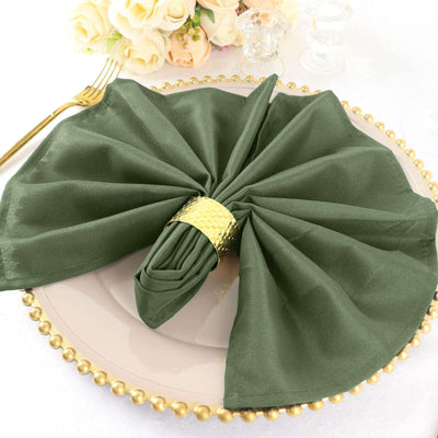5 Pack Polyester 20"x20" Napkins Olive Green - Wrinkle Resistant & Easy Care Cloth Napkins