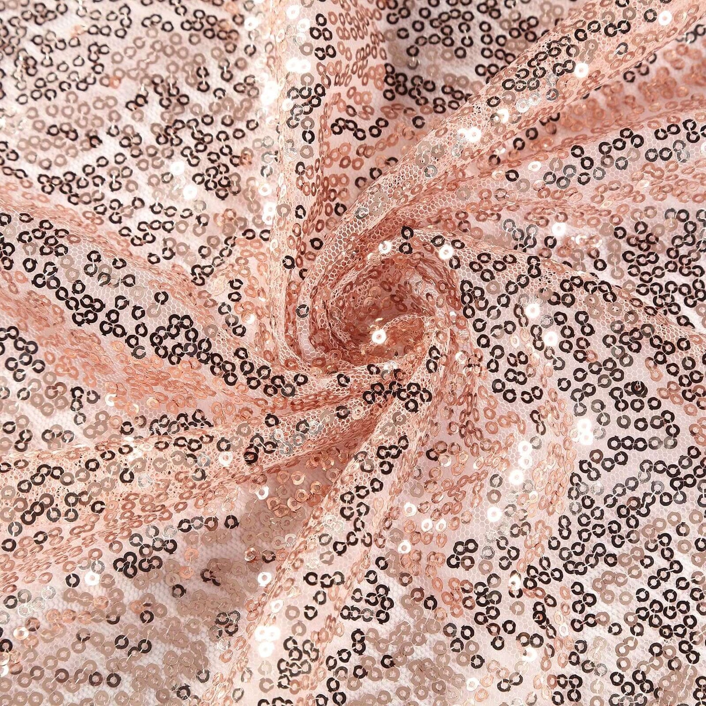 Sequin 90"x132" Rectangle Tablecloth Rose Gold - Seamless Sparkly Table Cover