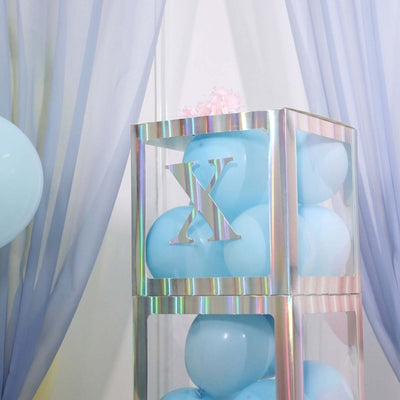 4 Pack 5" Iridescent Alphabet Stickers Banner, Customizable Stick on Letters - X