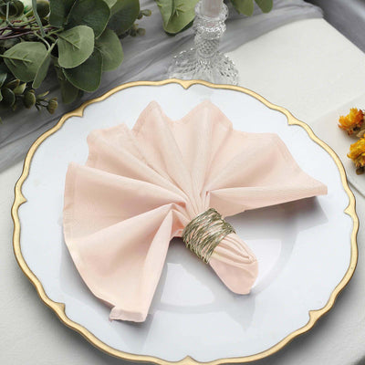 5 Pack Polyester 17"x17" Napkins Blush - Durable & Wrinkle Resistant Dinner Napkins