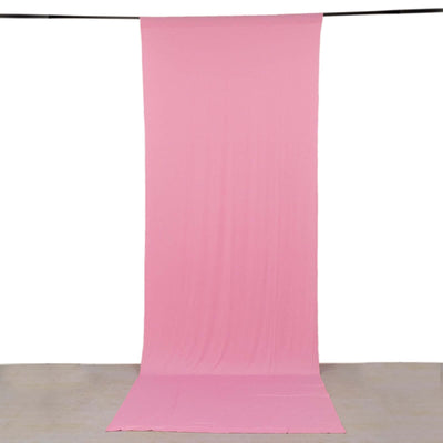 Pink 4-Way Stretch Spandex Event Curtain Drapes Wrinkle Freet Backdrop Event Panel with Rod Pockets - 5ftx14ft